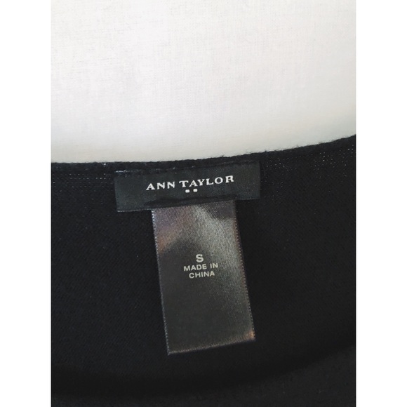 Ann Taylor Black Solid and Polka Dot Sweater - Picture 2 of 2